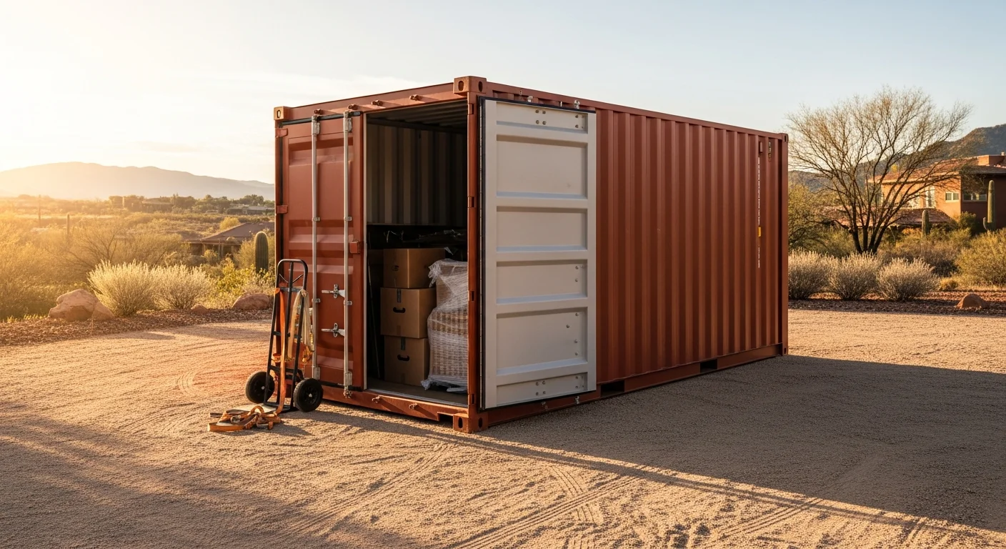Portable storage container ready for residential move in Prescott area
