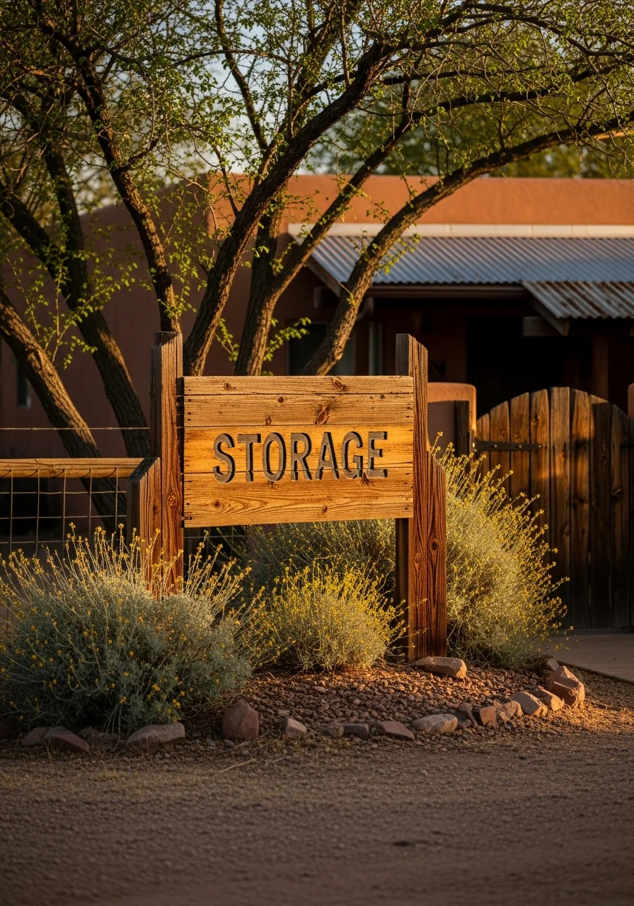 Close-up of a Cottonwood property entrance with native vegetation and clear signage.