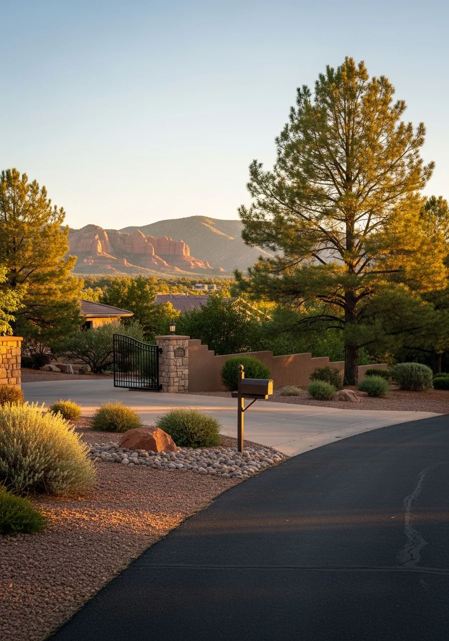 Prescott Valley property entrance showing modern construction and well-maintained landscaping.